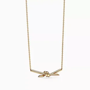 گردنبند طلایی زنانه طرح Tiffany Knot Pendant با طراحی گره | فرحنا میوکی